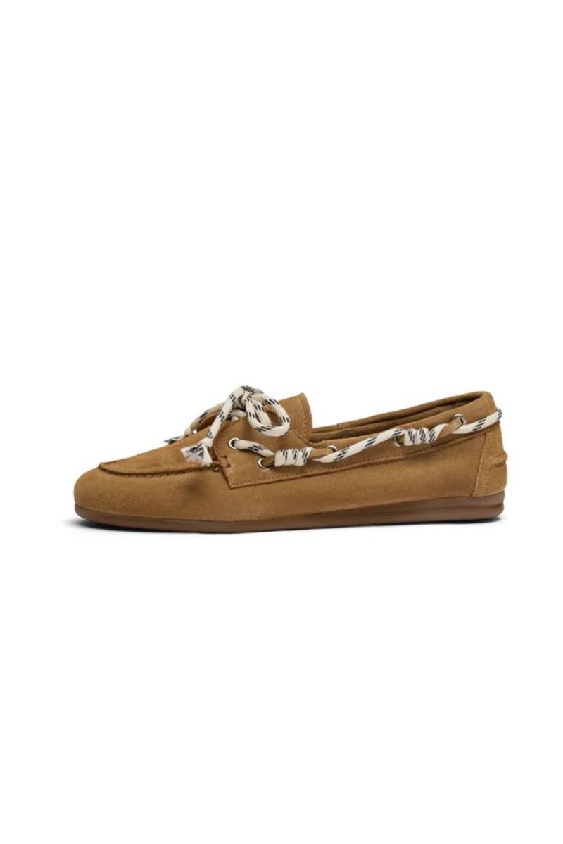 BOATSHOE SUEDE CAMEL CONTRAST VETER