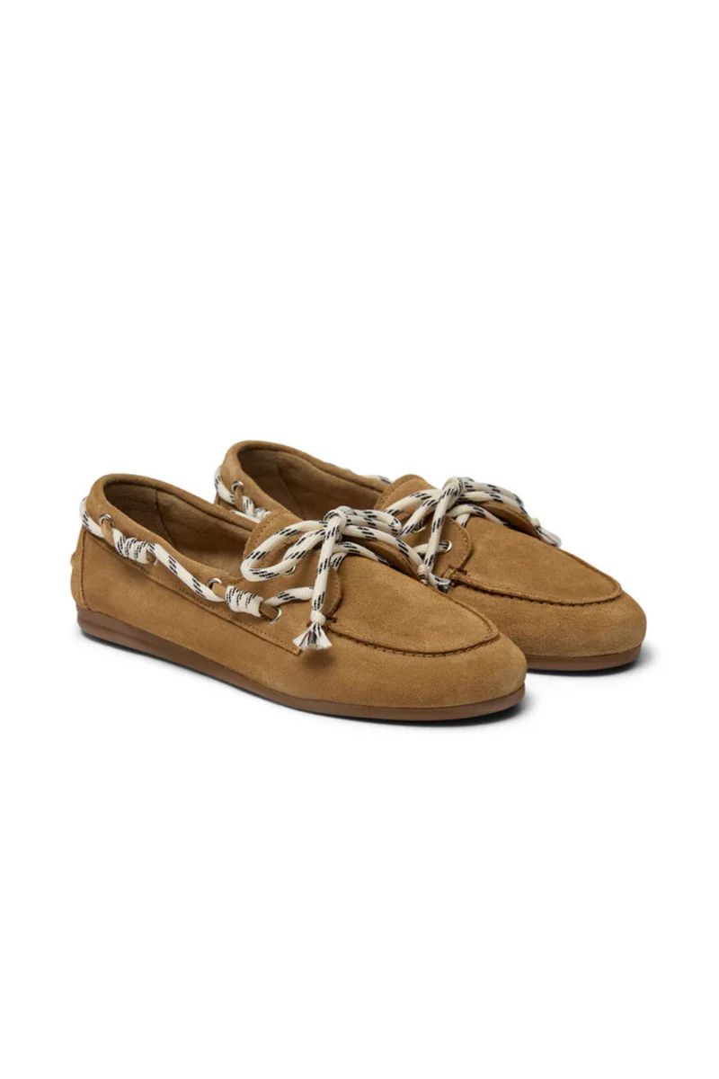 BOATSHOE SUEDE CAMEL CONTRAST VETER