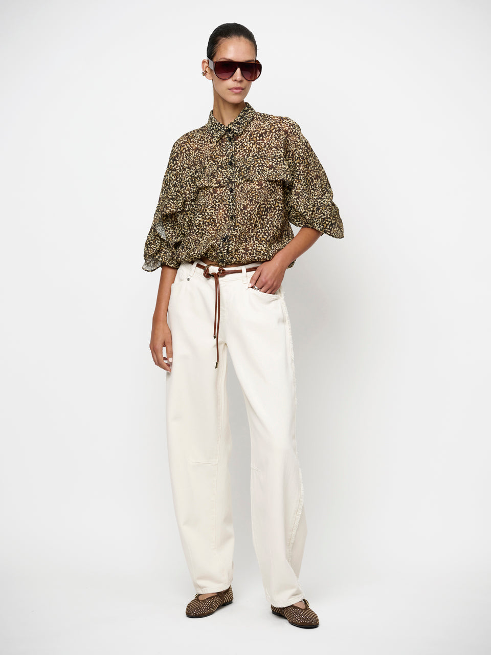 Dante6-Brave fringed barrel leg jeans Iv