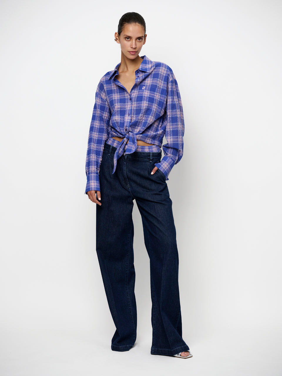 Dante6-Jules denim smart pants Dark indi