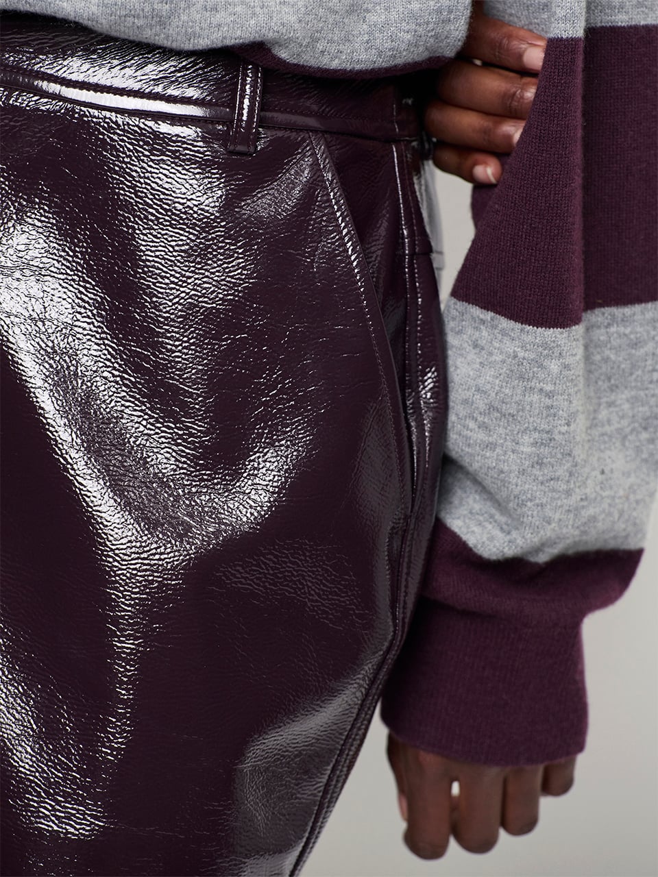 Dante6-Evon faux crackle leather mini sk