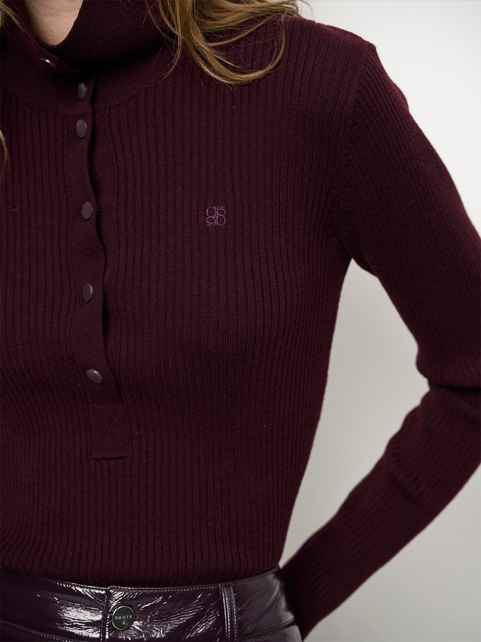 Dante6-Lisai rib-knitted polo sweater Da