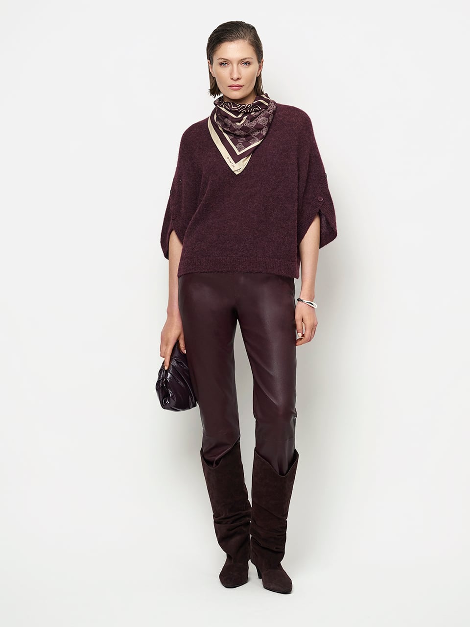Dante6-Mahani cape sweater Dark Plum