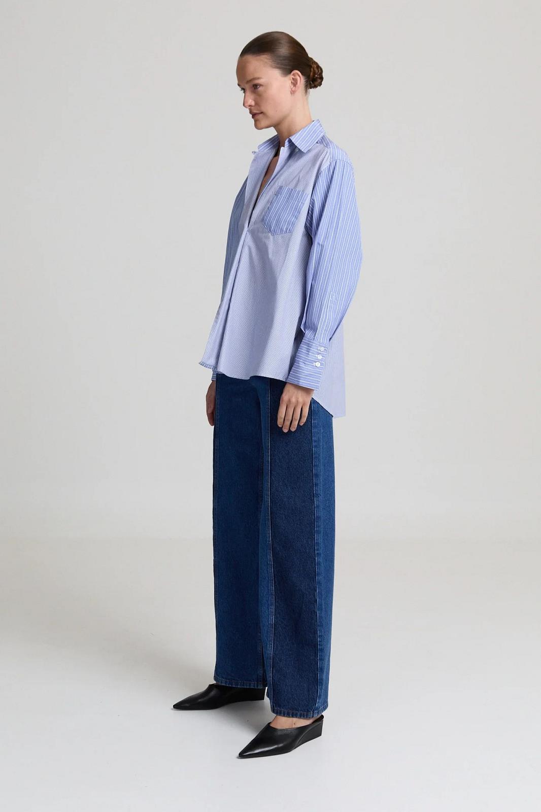 BLOES PATCHWORK STREEP BLAUW