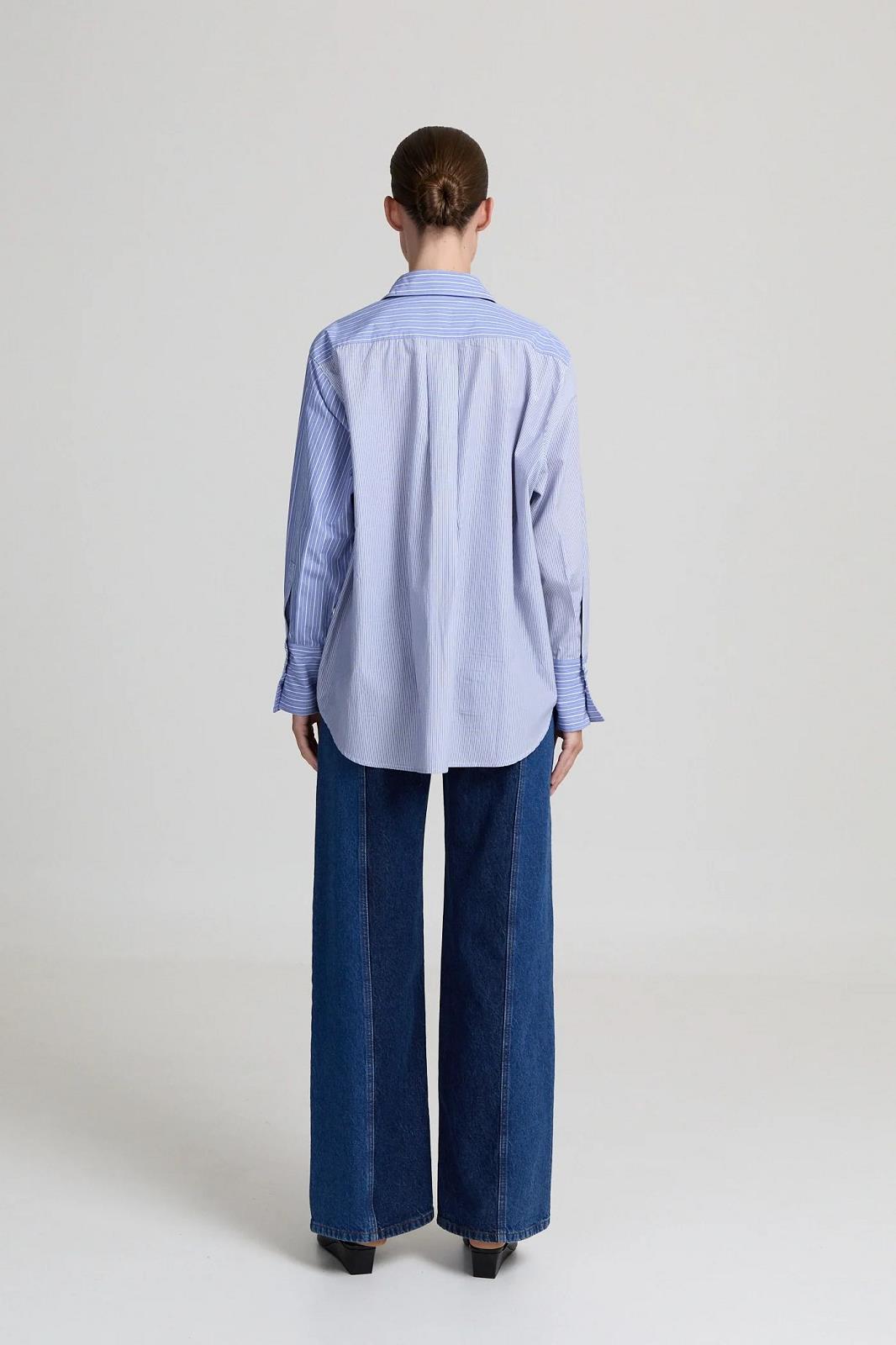 BLOES PATCHWORK STREEP BLAUW