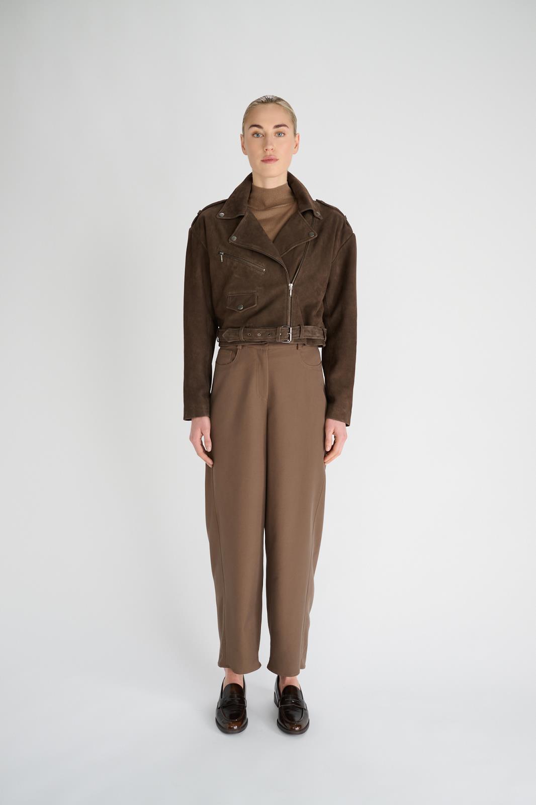 BROEK BARREL FIT BRUIN
