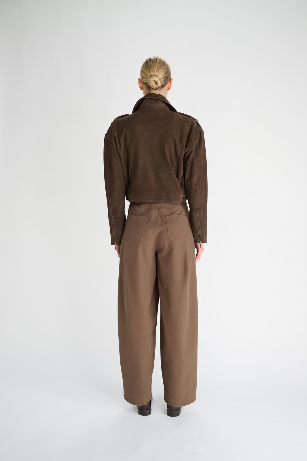 BROEK BARREL FIT BRUIN