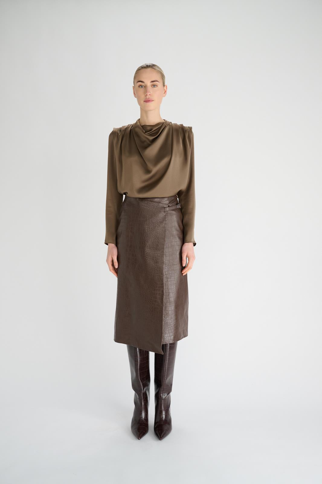 BLOUSE SATIJN BRONZE