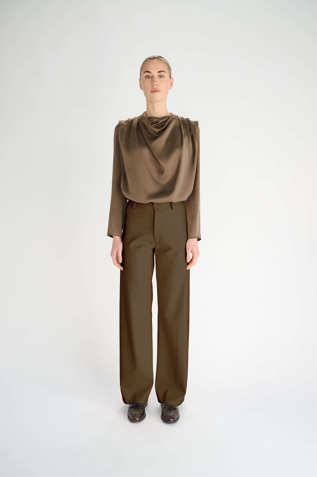 BLOUSE SATIJN BRONZE