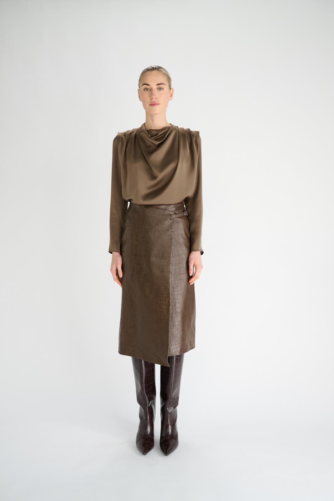 BLOUSE SATIJN BRONZE
