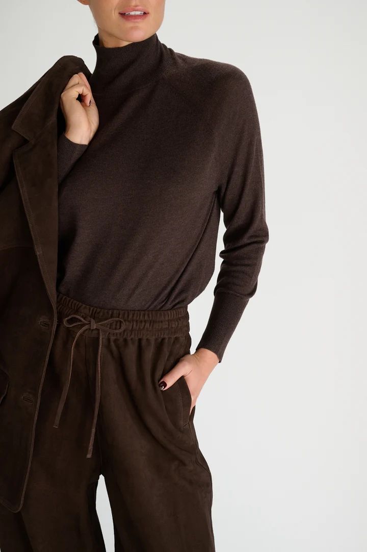 BROEK UNI BRUIN SUEDE