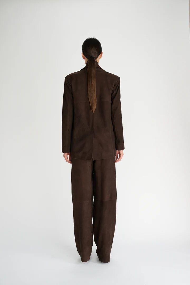 BROEK UNI BRUIN SUEDE