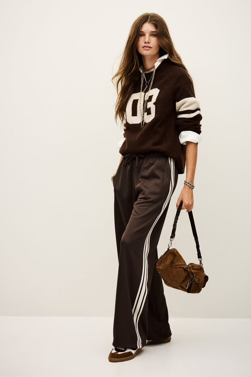 PANTS CASUAL L-*-UNI+APPLI-BROWN DARK