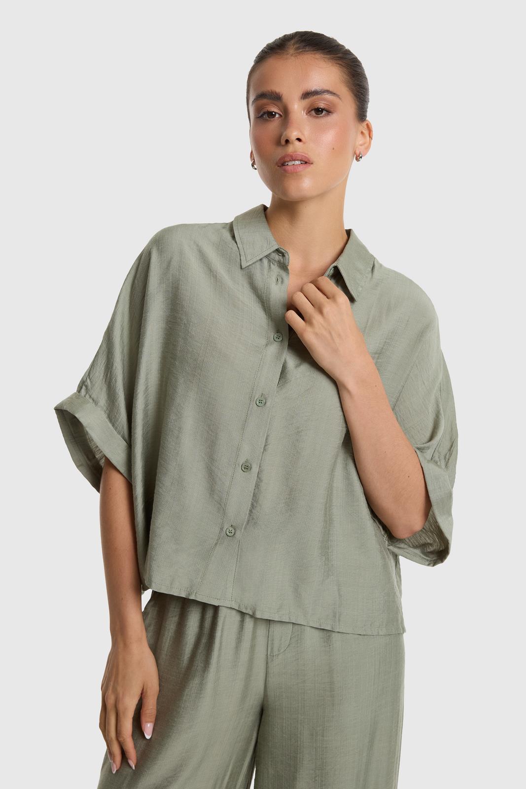 Woven Irregular Oversized Blouse