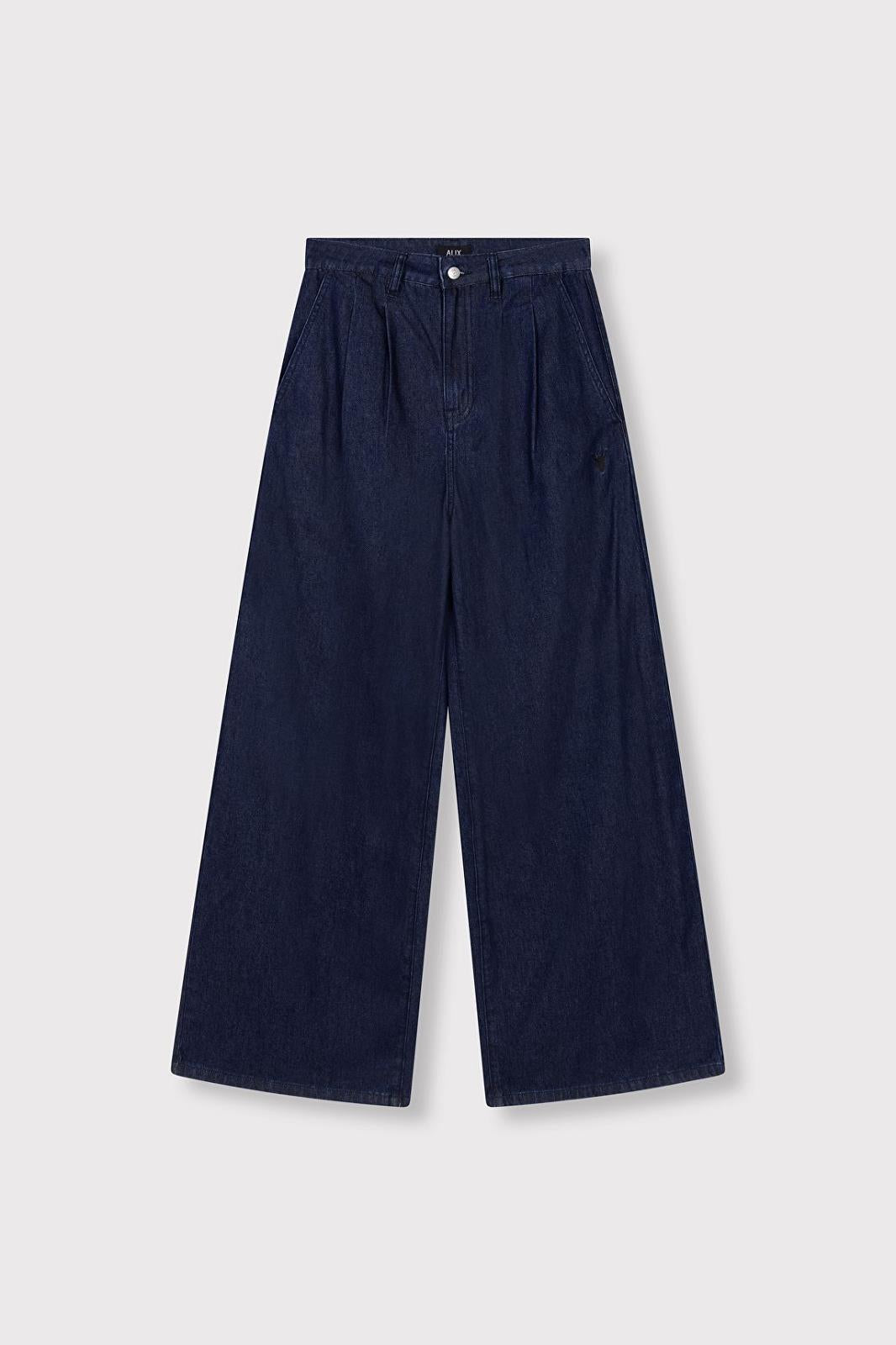 Woven Wide Leg Denim Pants