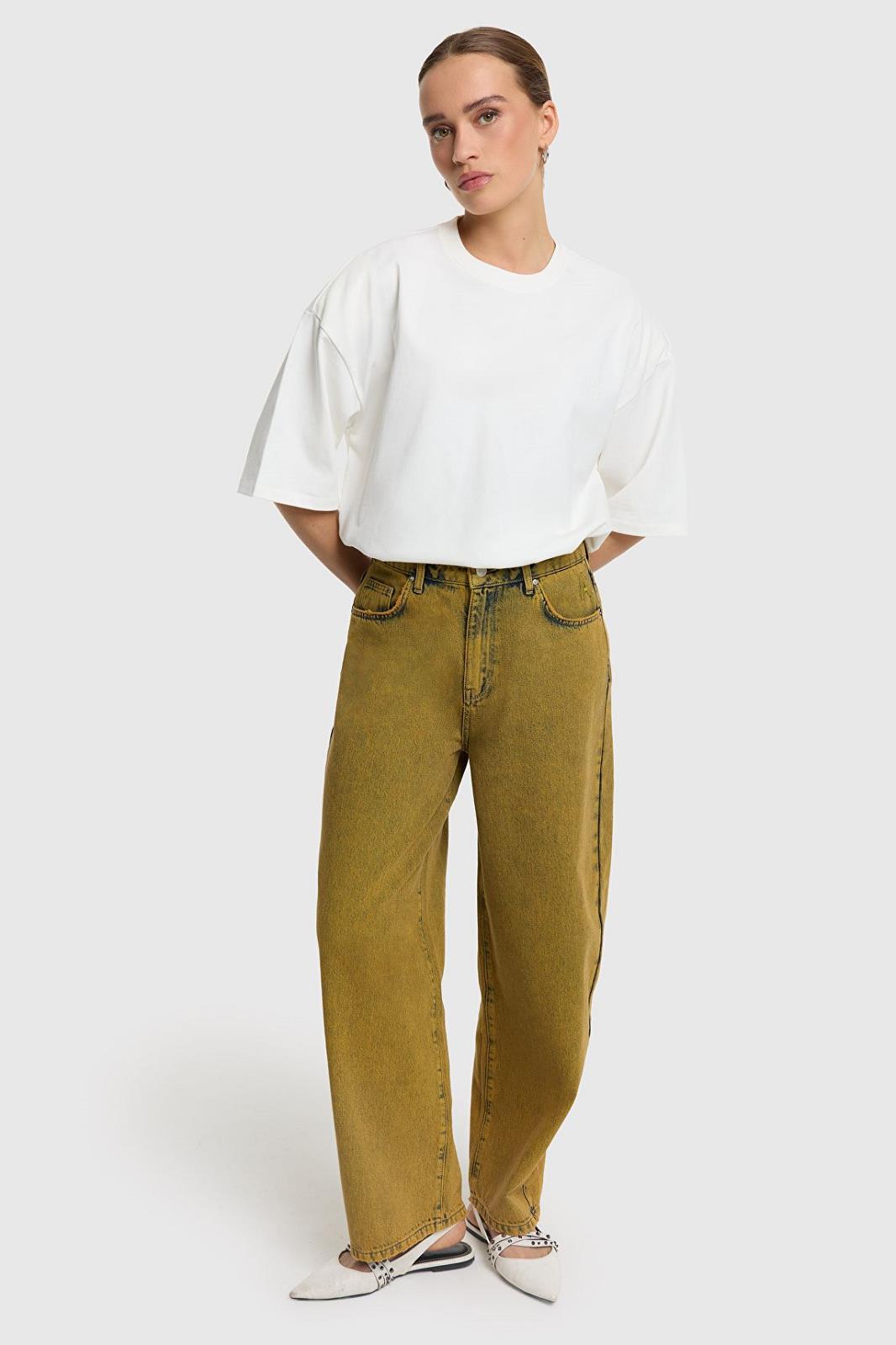 Woven Overdyed Denim Pants