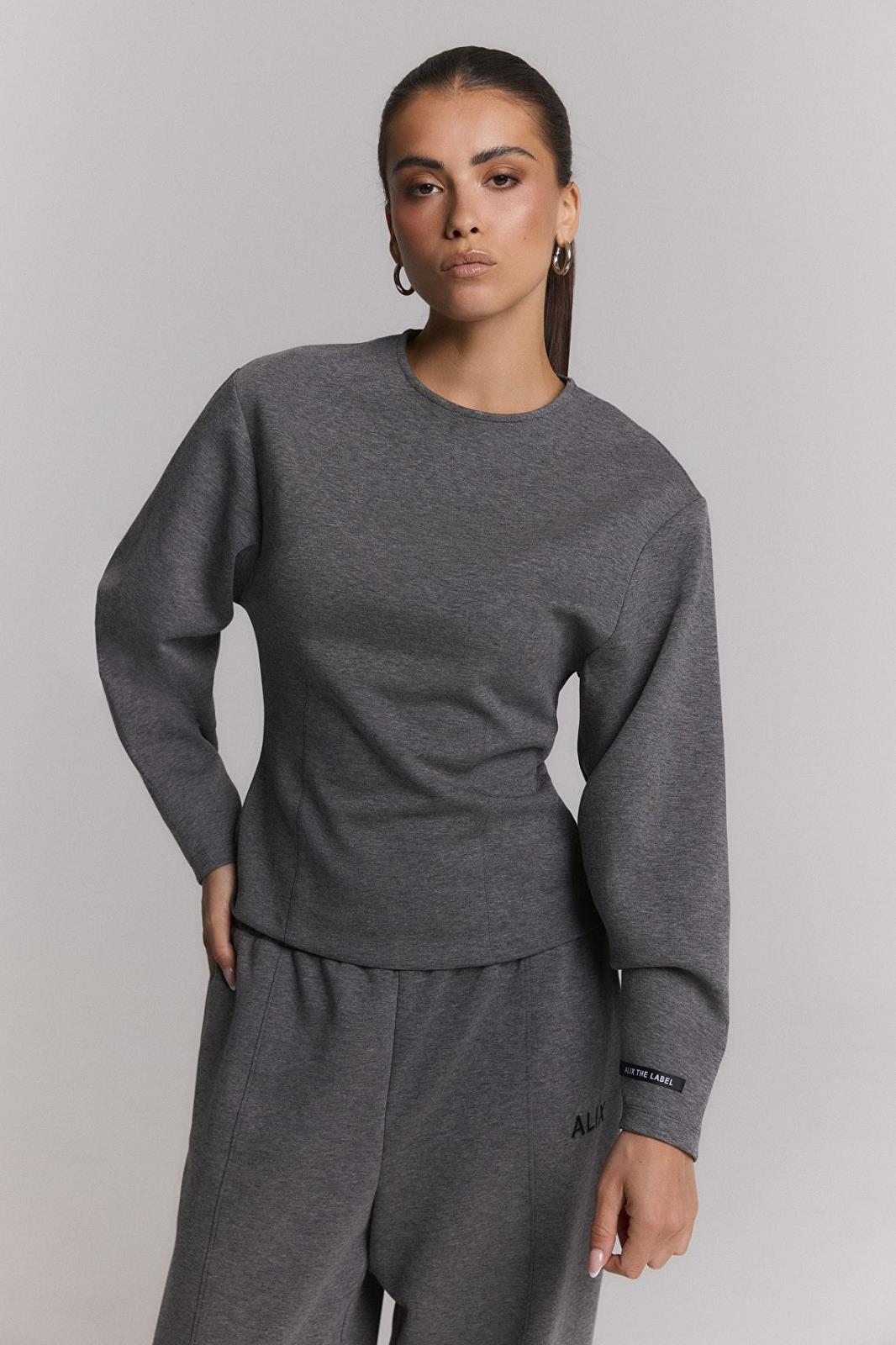 Knitted Fitted Balloon Sleeve Top
