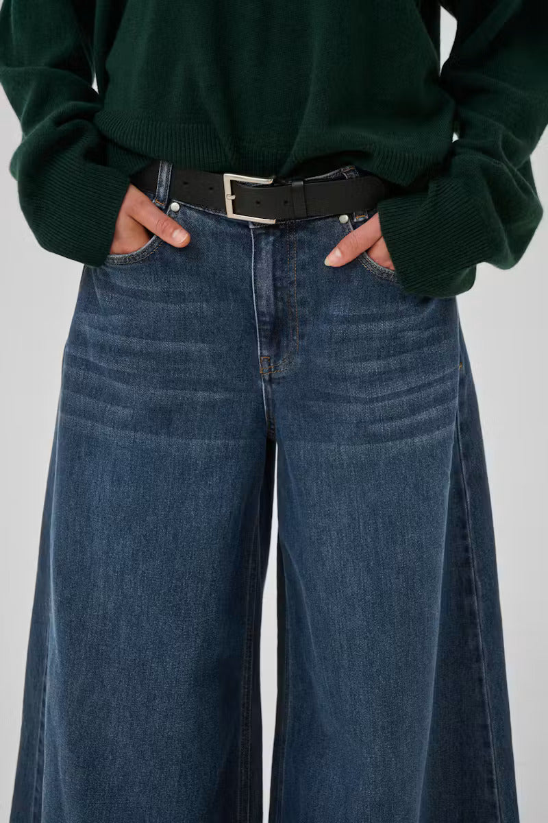 Denim Jeans Dark Blue Retro Wash