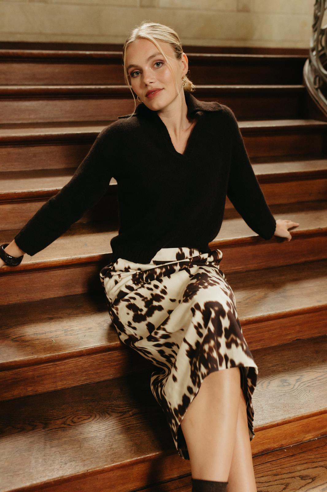 ROK PRINT ECRU/BRUIN
