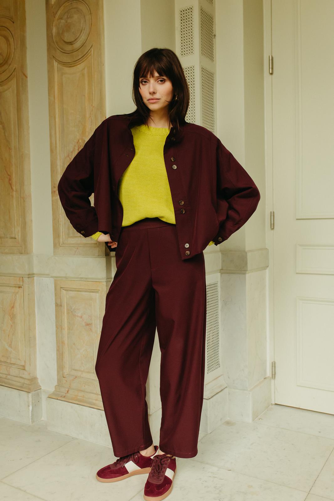 BROEK 7/8 BORDEAUX