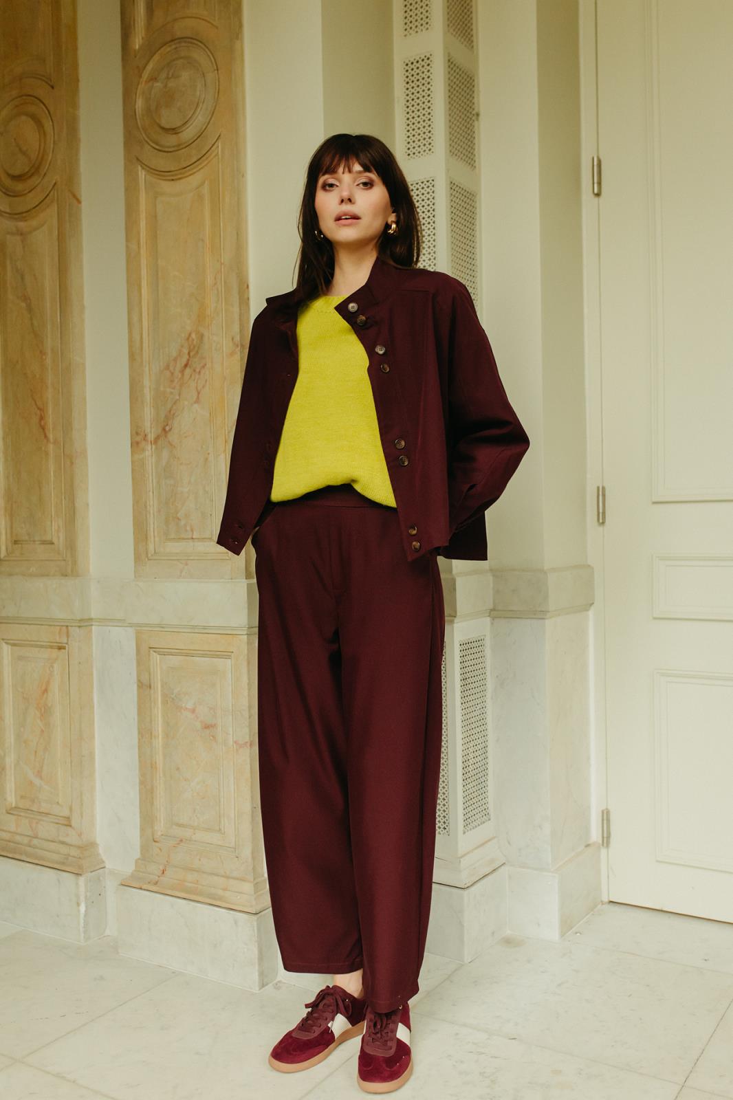 BROEK 7/8 BORDEAUX