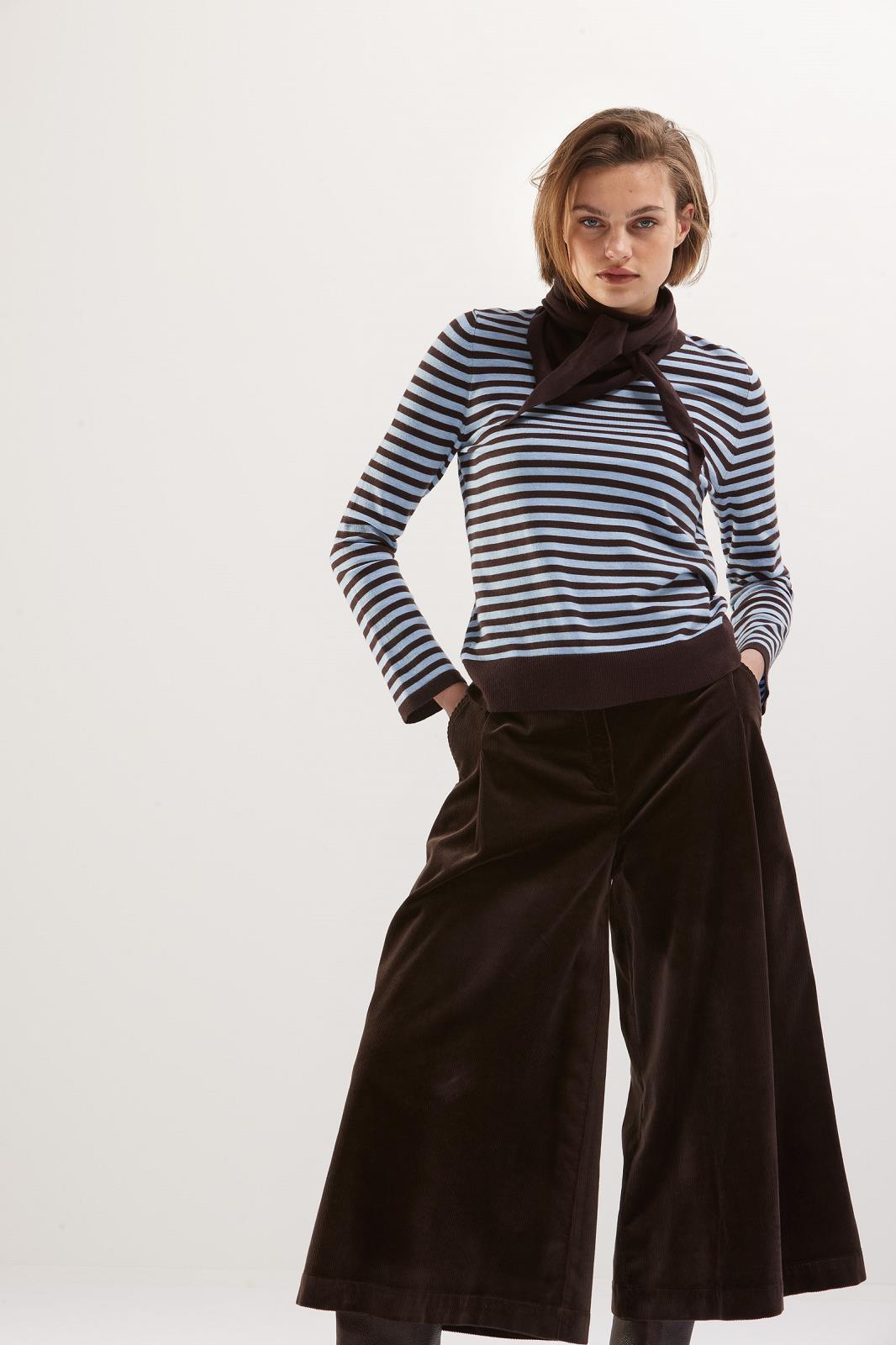 PULL LM STREEP BLAUW