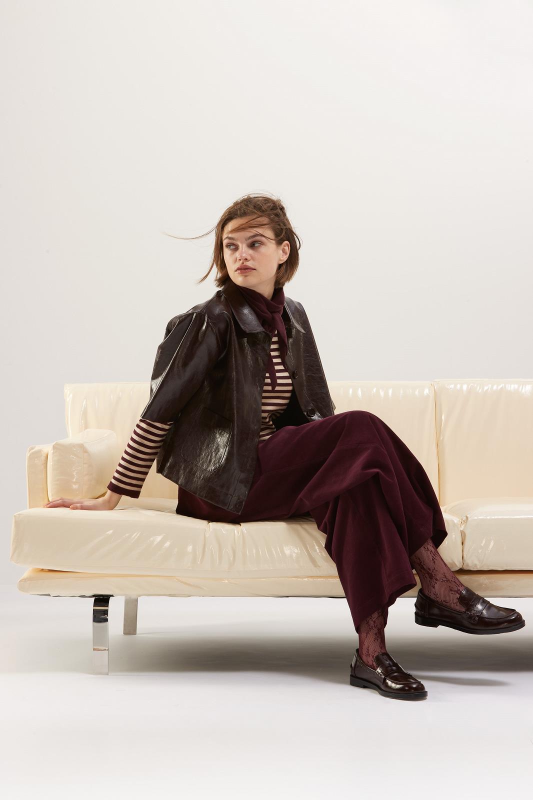BROEK UNI BORDEAUX RIBFLUWEEL