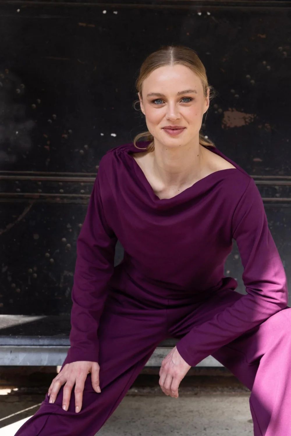 LADIES SWEATER PRUNE