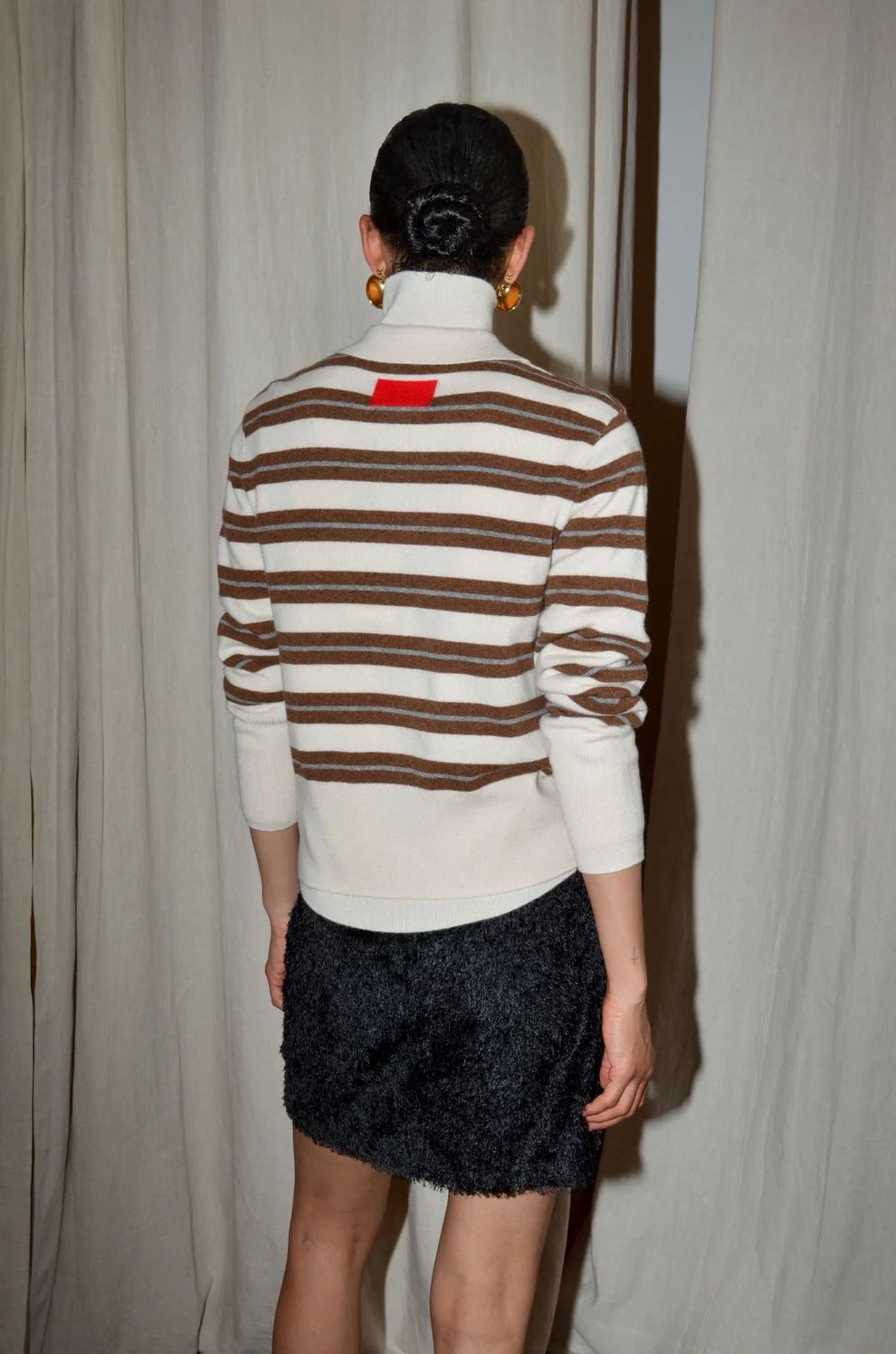 GILET LM STREEP BRUIN/ECRU