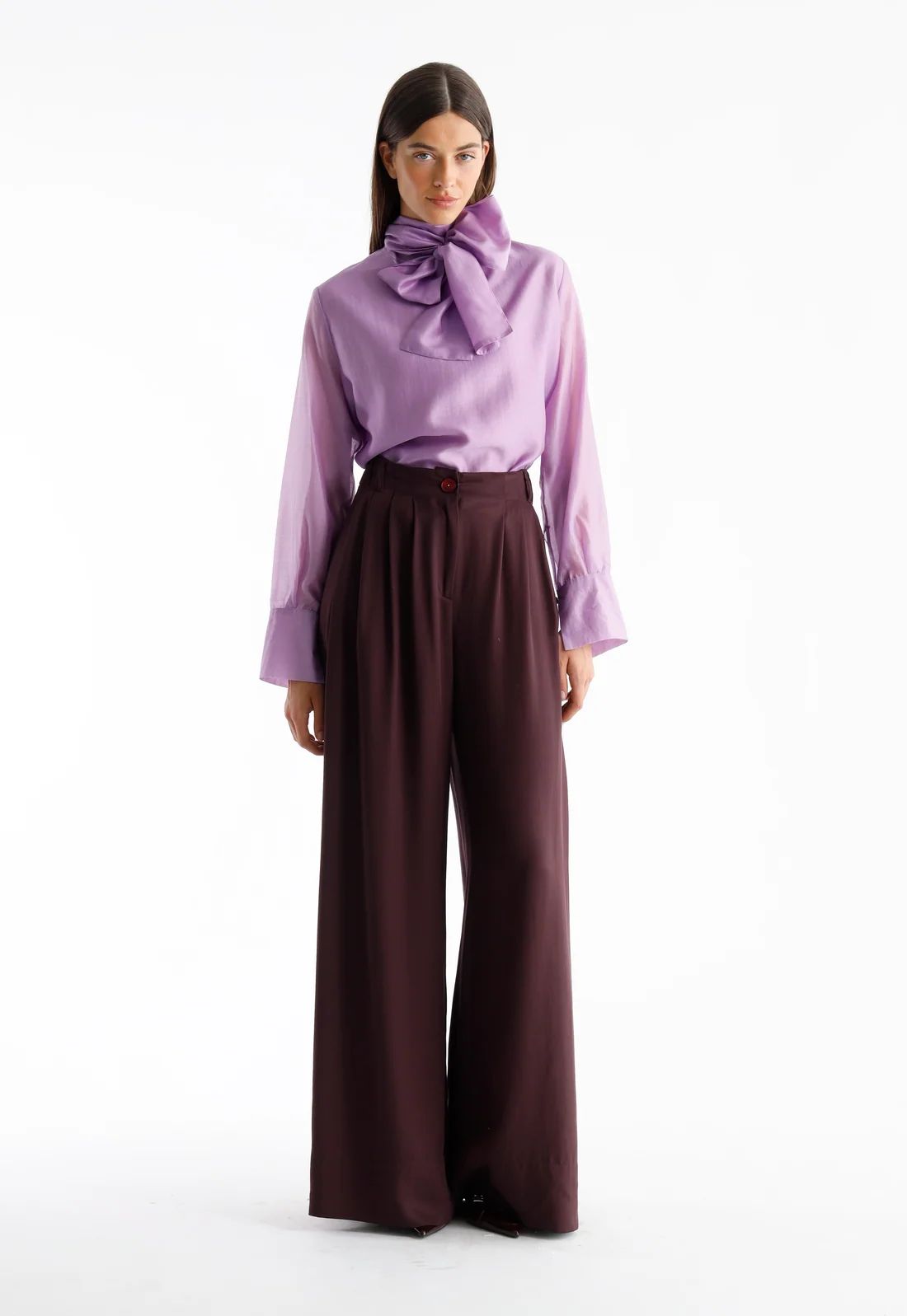 BROEK AUBERGINE