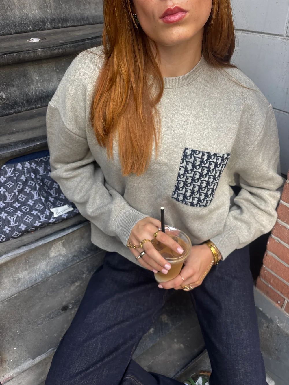 PULL/SWEAT GRIJS/DIOR BLAUW