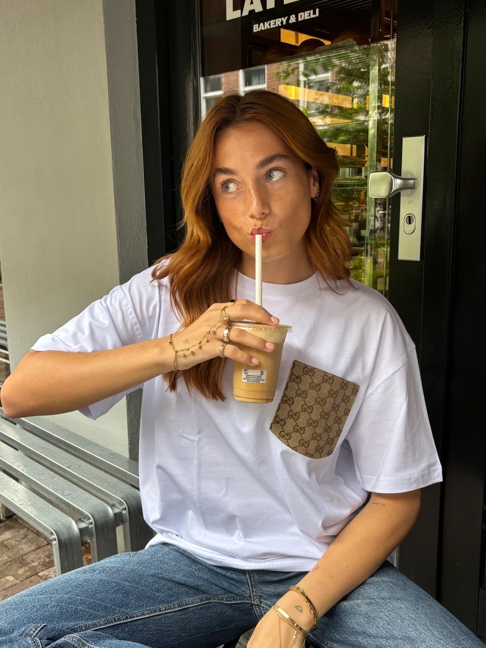 T-SHIRT KM WIT/GUCCI BEIGE