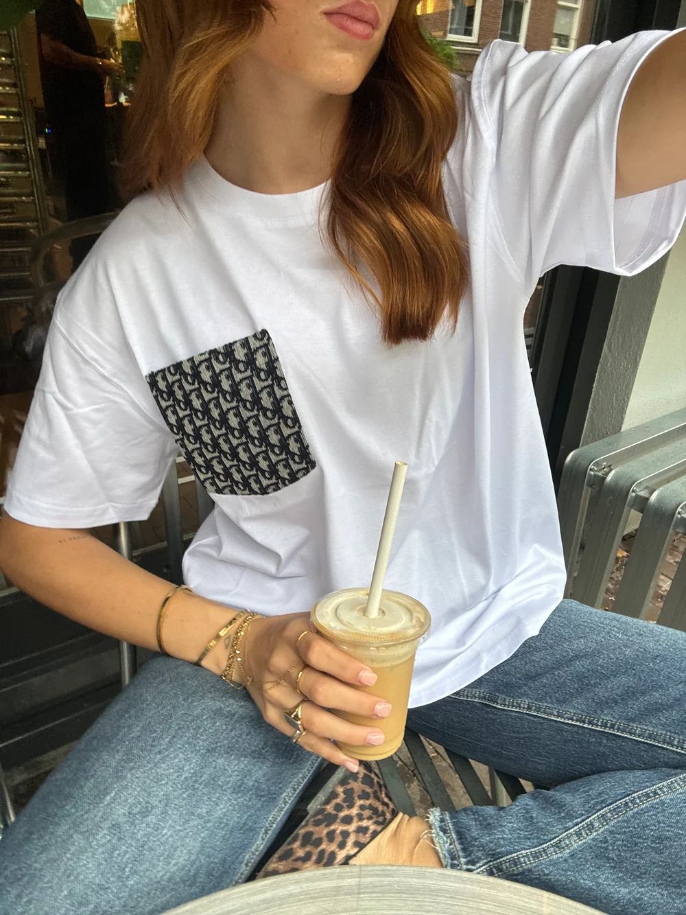 T-SHIRT KM WIT/DIOR MARINE