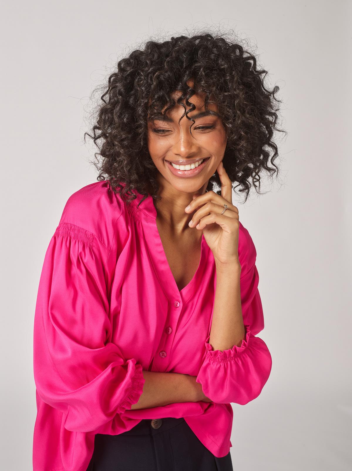 BLOUSE LS-*-UNI-FUCHSIA