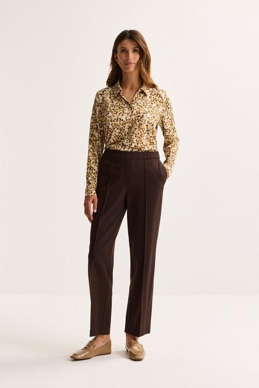 PANTS DRESSED L-*-UNI-BROWN DARK