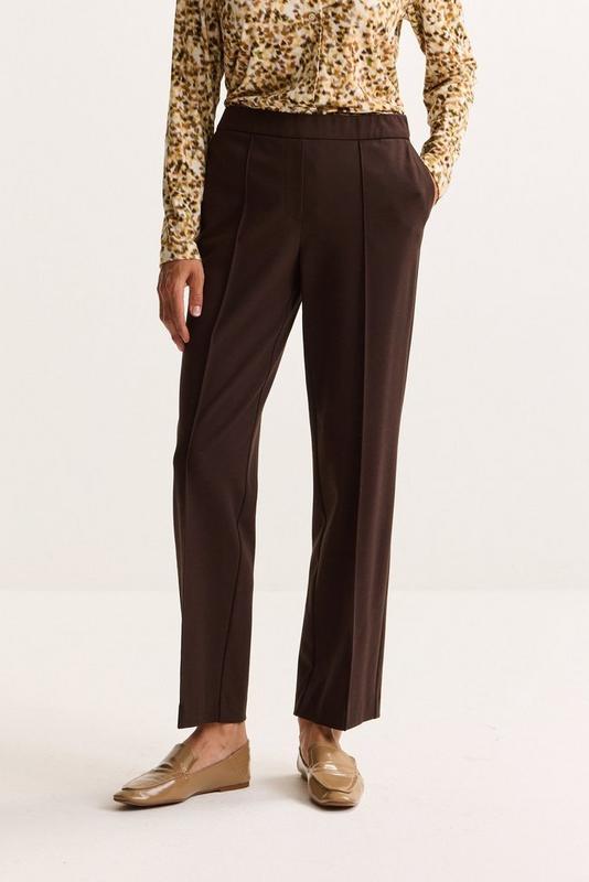 PANTS DRESSED L-*-UNI-BROWN DARK