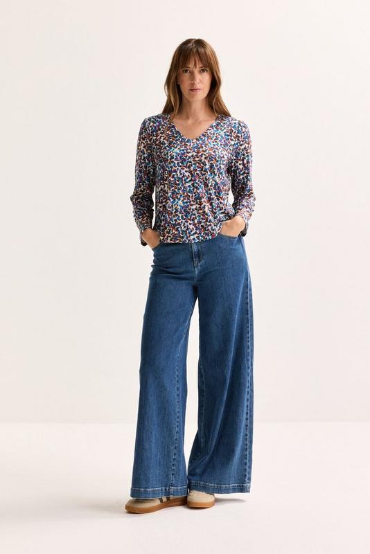 T-SHIRT LS-VN-PRINT-BLUE