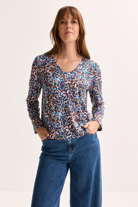 T-SHIRT LS-VN-PRINT-BLUE