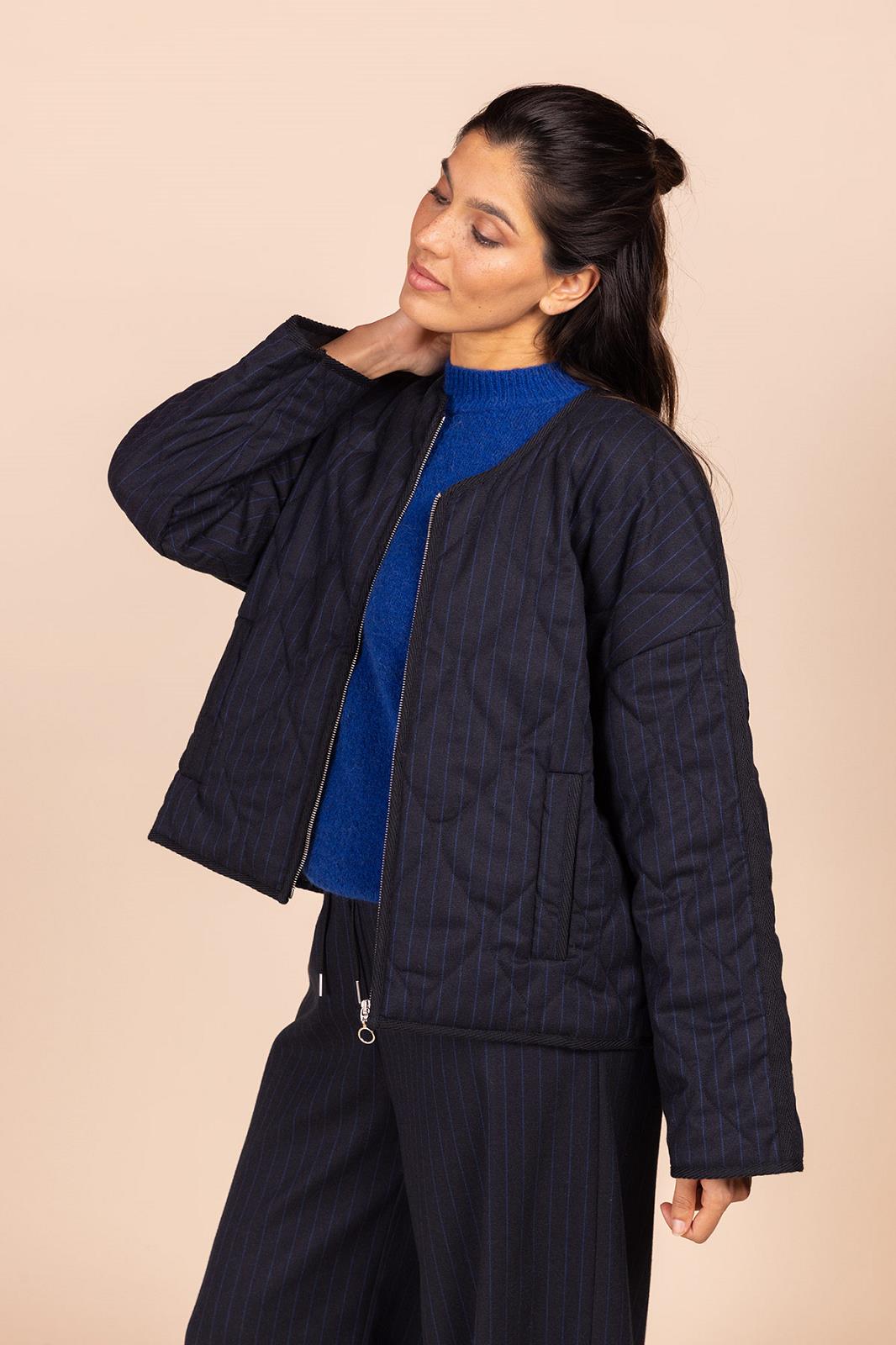 JACKET INDOOR-*-STRIPE-BLUE DARK (NAVY)