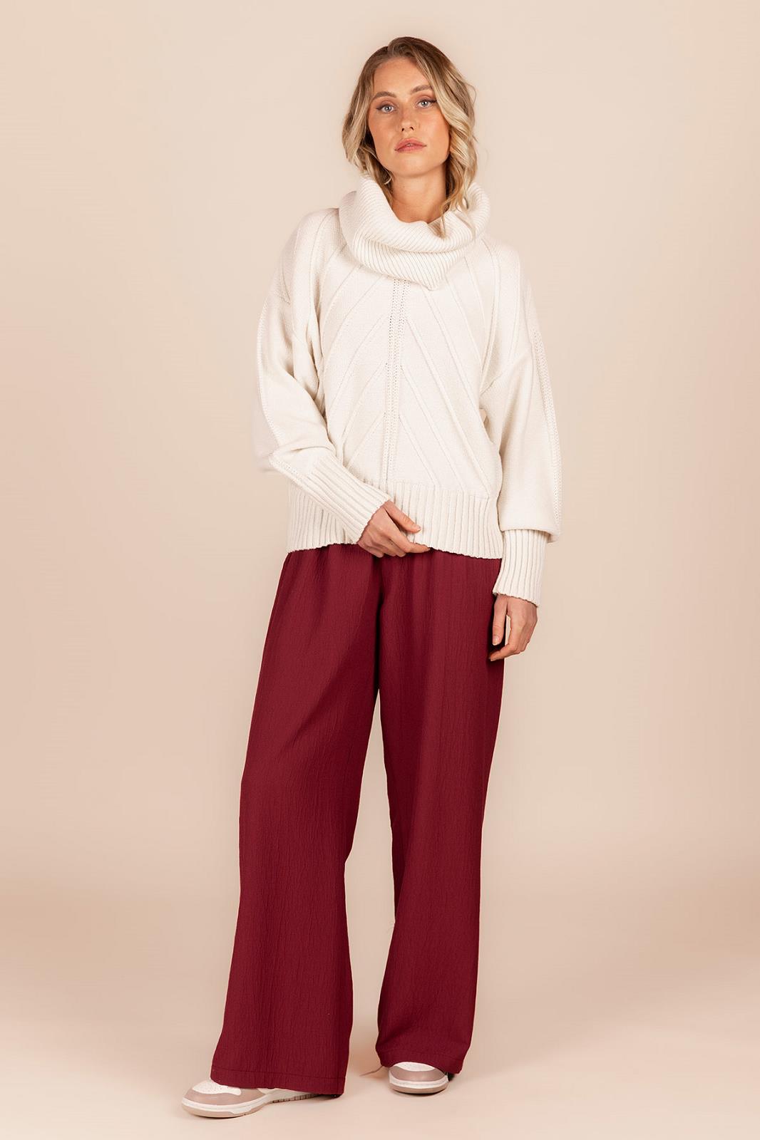 PANTS DRESSED L-*-UNI-AUBERGINE