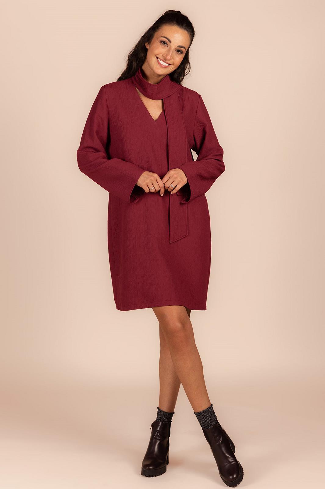 DRESS LS-*-UNI-AUBERGINE