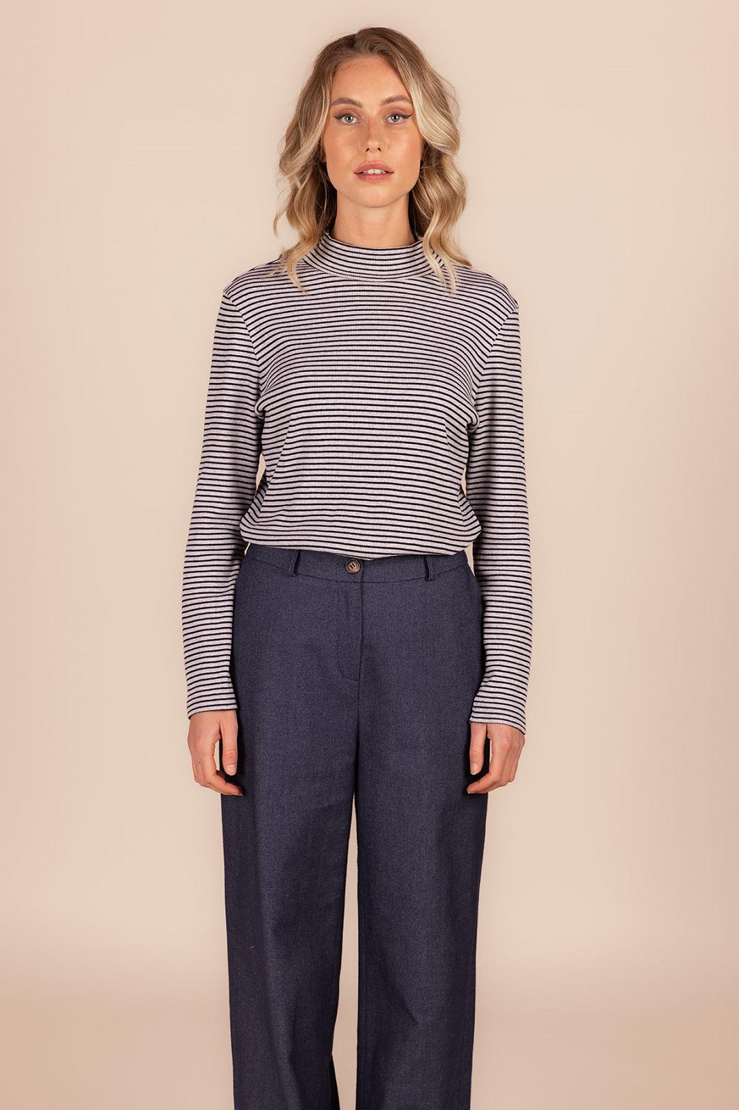 T-SHIRT LS-TN-STRIPE-GREY