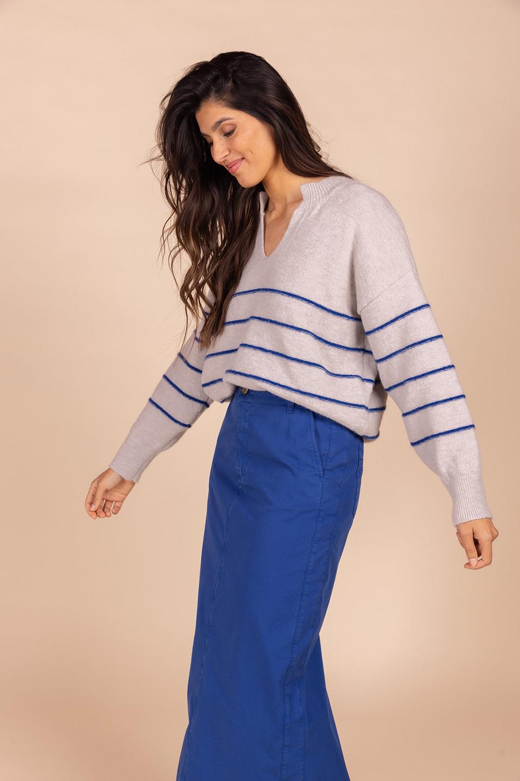 PULL LS-VN-STRIPE-GREY