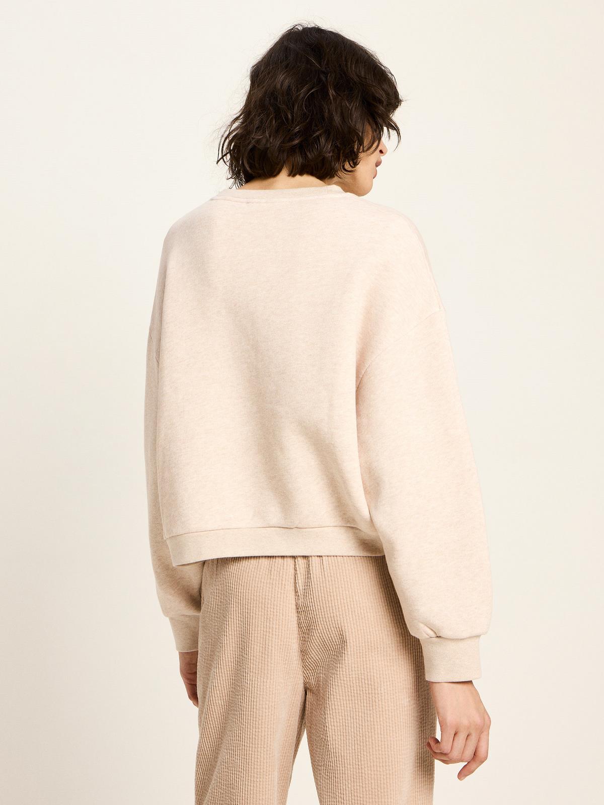 SWEATER LS-ON-UNI+APPLI-BEIGE LIGHT