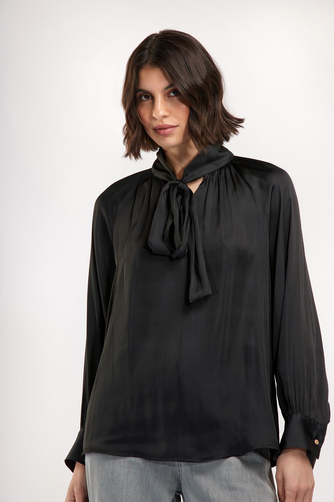 BLOUSE LS-*-UNI-BLACK