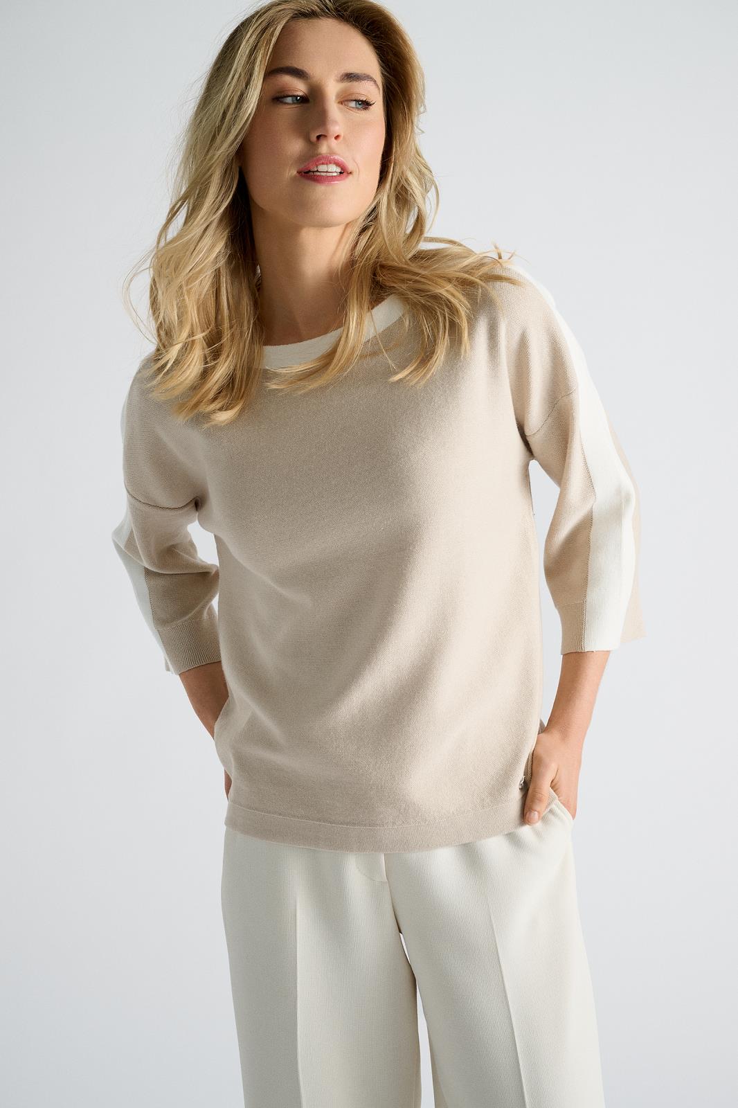 PULL 3/4S-BN-UNI-BEIGE