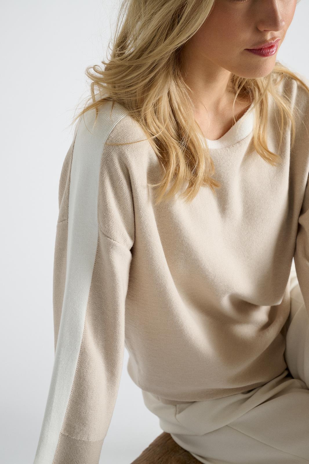 PULL 3/4S-BN-UNI-BEIGE
