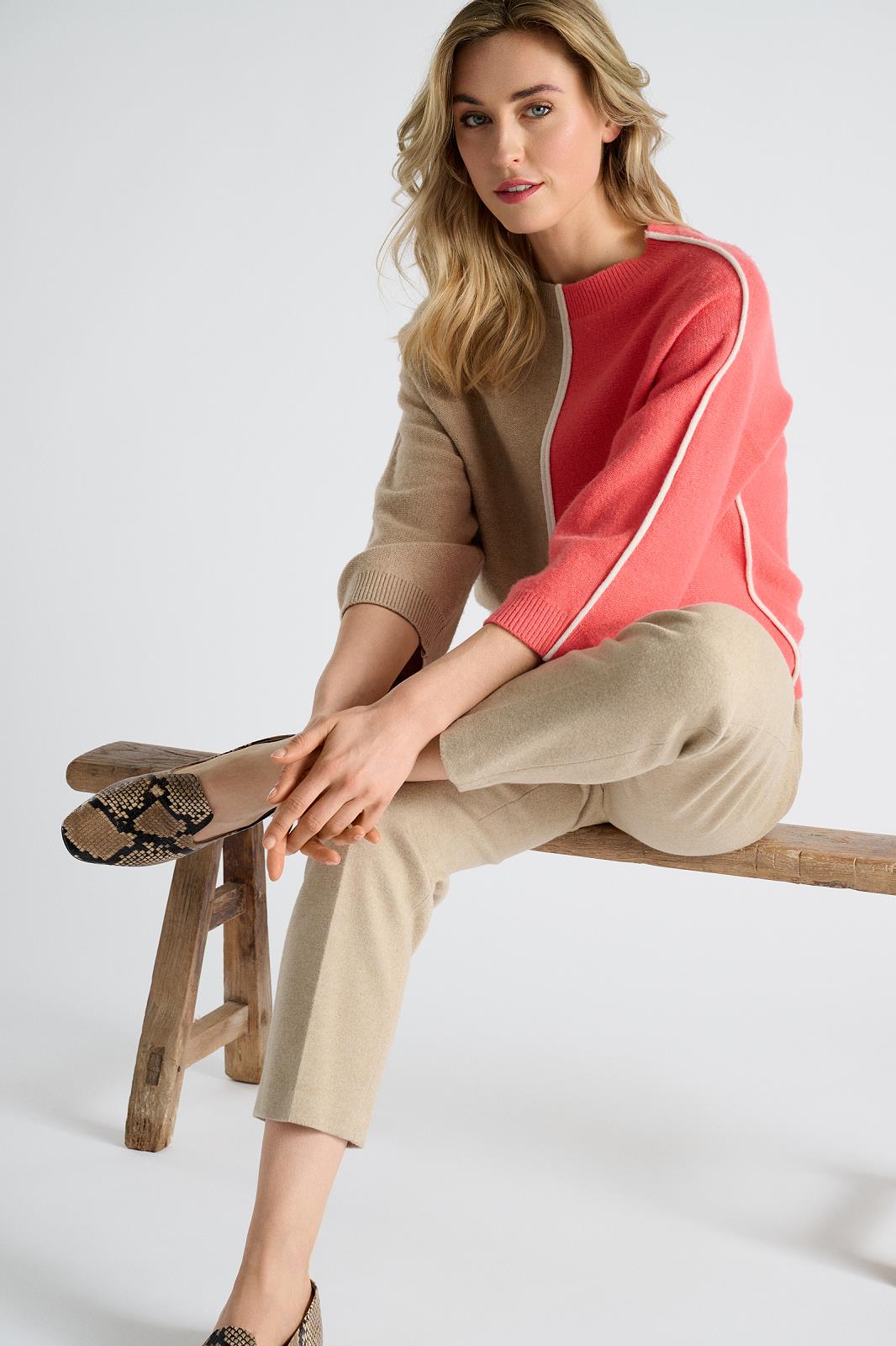 PULL 3/4S-ON-UNI-COGNAC