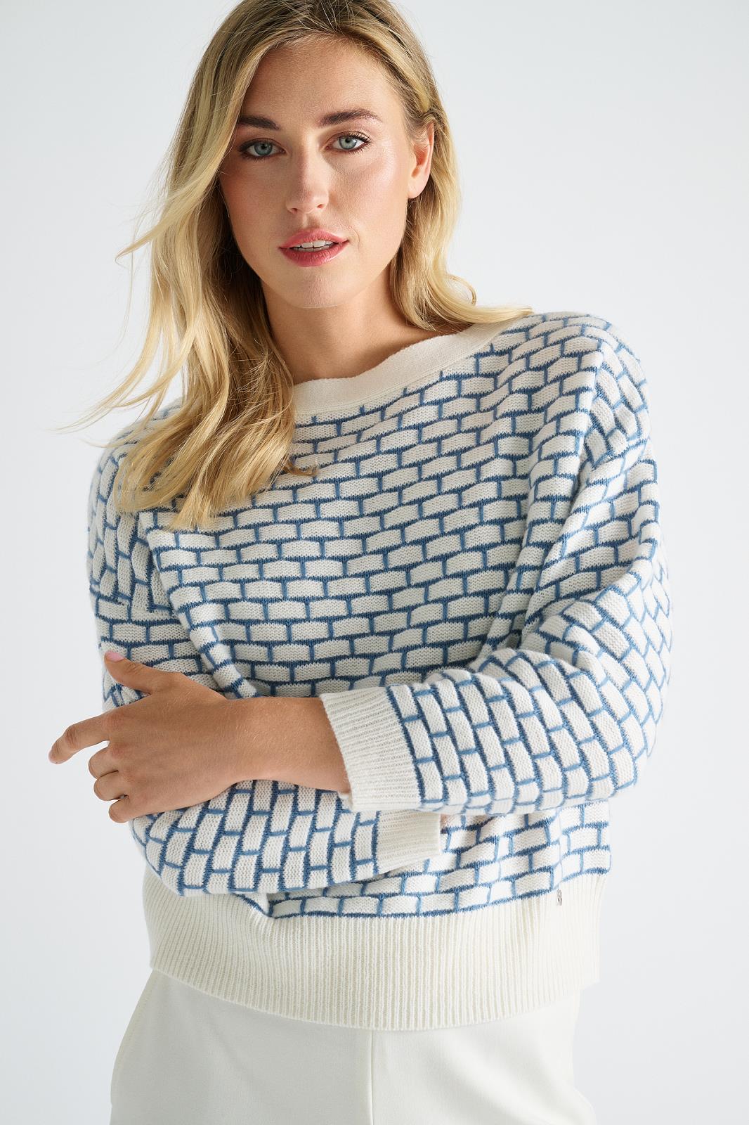 PULL 3/4S-BN-PRINT-BLUE
