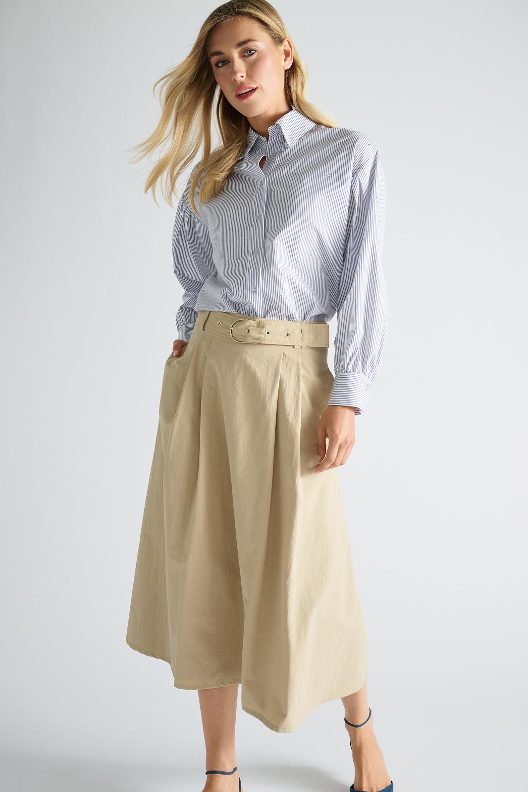 BLOUSE LS-*-STRIPE-BLUE LIGHT